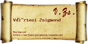 Vértesi Zsigmond névjegykártya