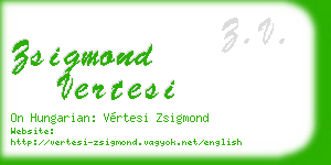 zsigmond vertesi business card